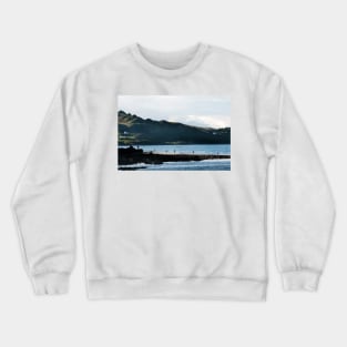 All in a line - family on the coast at Staffin, Skye Crewneck Sweatshirt